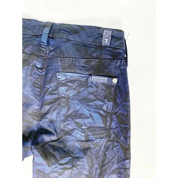 7 FOR ALL MANKIND Coated Crinkled skinny jeans size 26 - Picture 10 of 11